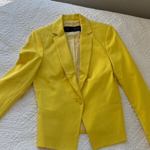 Zara Bright Yellow Single-Button Women's Blazer